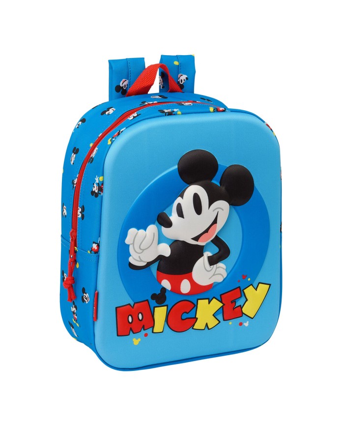 Zaino Scuola Mickey Mouse Clubhouse Azzurro 22 x 27 x 10 cm 3D Zaino Scuola Mickey Mouse Clubhouse Azzurro 22 x 27 x 10 cm 3D