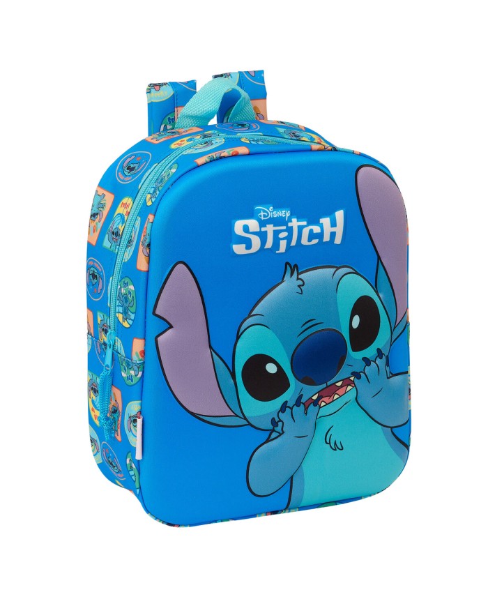 Zaino Scuola Lilo & Stitch Azzurro 22 x 27 x 10 cm 3D