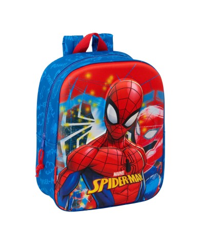 Zaino Scuola Spider-Man Rosso Blu Marino 22 x 27 x 10 cm 3D Zaino Scuola Spider-Man Rosso Blu Marino 22 x 27 x 10 cm 3D