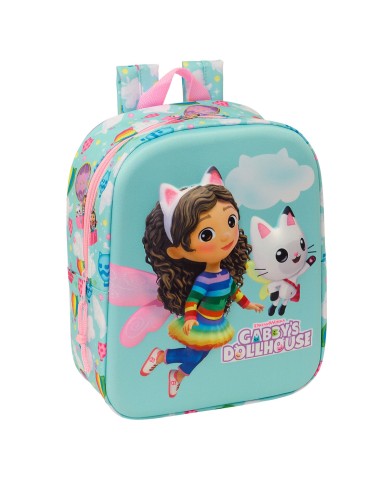 Zaino Scuola Gabby's Dollhouse Rosa Blu cielo 22 x 27 x 10 cm 3D Zaino Scuola Gabby's Dollhouse Rosa Blu cielo 22 x 27 x 10 cm 3D