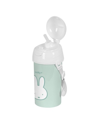 Bottiglia con Tappo e Cannuccia Miffy Menta Menta PVC 500 ml