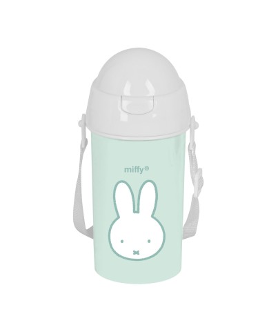 Bottiglia con Tappo e Cannuccia Miffy Menta Menta PVC 500 ml
