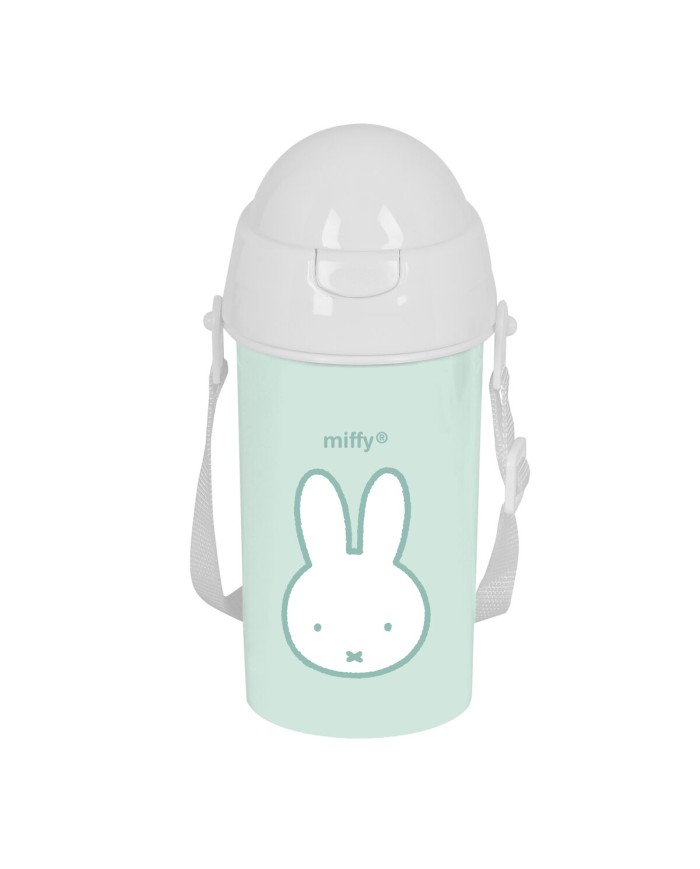 Bottiglia con Tappo e Cannuccia Miffy Menta Menta PVC 500 ml