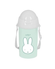 Bottiglia con Tappo e Cannuccia Miffy Menta Menta PVC 500 ml