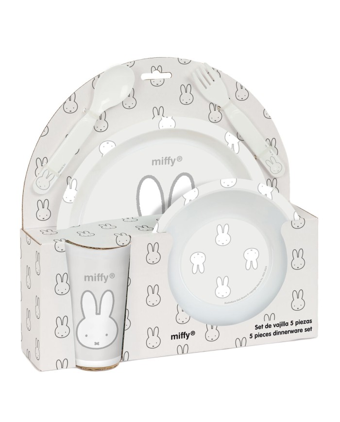 Set di stoviglie per bambini Miffy Niebla (5 Pezzi) Set di stoviglie per bambini Miffy Niebla (5 Pezzi)