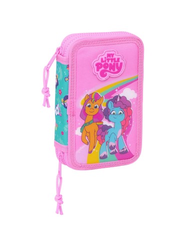 Astuccio Doppio My Little Pony Magic Rosa Turchese 12.5 x 19.5 x 4 cm 28 Pezzi