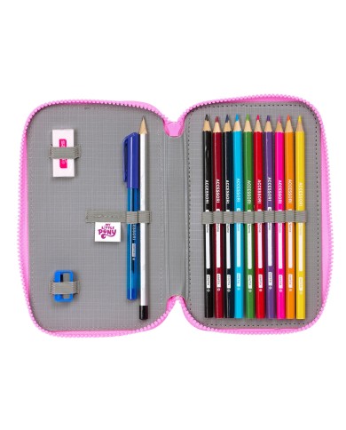 Astuccio Doppio My Little Pony Magic Rosa Turchese 12.5 x 19.5 x 4 cm 28 Pezzi