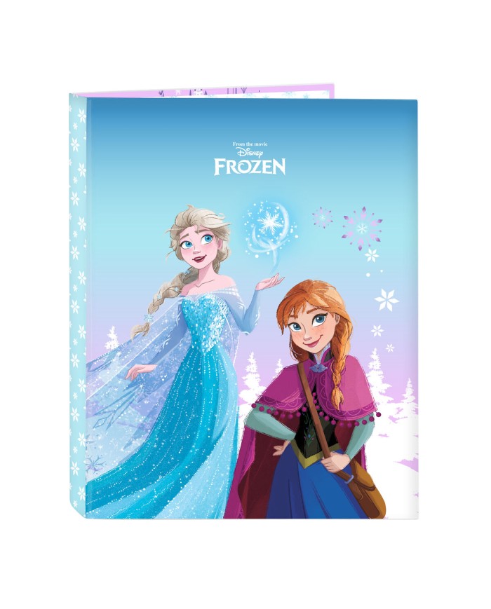 Raccoglitore ad anelli Frozen Cool days Violetta Blu cielo A4 26.5 x 33 x 4 cm