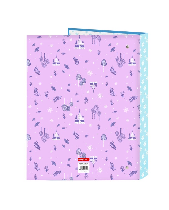 Raccoglitore ad anelli Frozen Cool days Violetta Blu cielo A4 26.5 x 33 x 4 cm