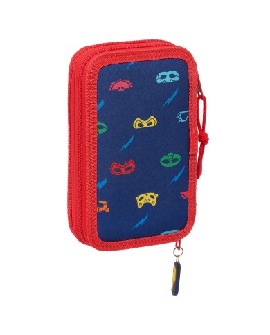 Astuccio Scuola PJ Masks Ready Blu Marino 12.5 x 19.5 x 4 cm 28 Pezzi
