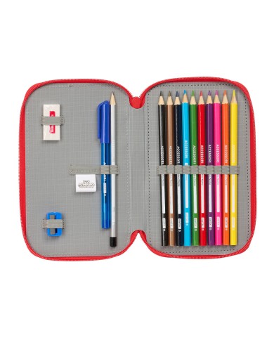 Astuccio Scuola PJ Masks Ready Blu Marino 12.5 x 19.5 x 4 cm 28 Pezzi