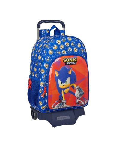 Trolley per la Scuola Sonic Prime Azzurro 33 x 42 x 14 cm