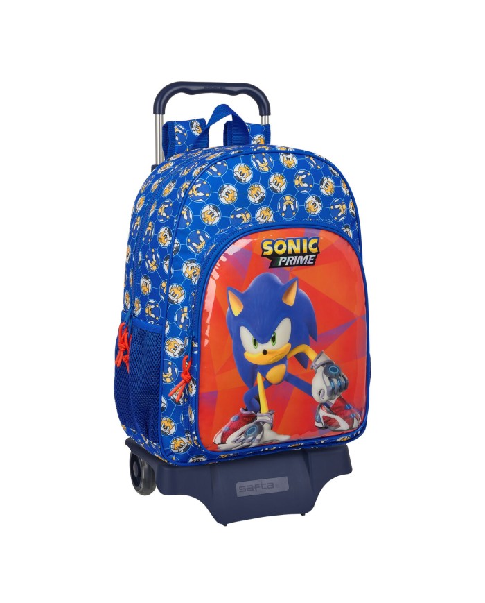 Trolley per la Scuola Sonic Prime Azzurro 33 x 42 x 14 cm