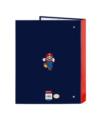 Raccoglitore ad anelli Super Mario World Blu Marino A4 26.5 x 33 x 4 cm