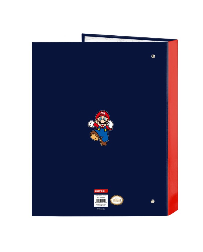 Raccoglitore ad anelli Super Mario World Blu Marino A4 26.5 x 33 x 4 cm