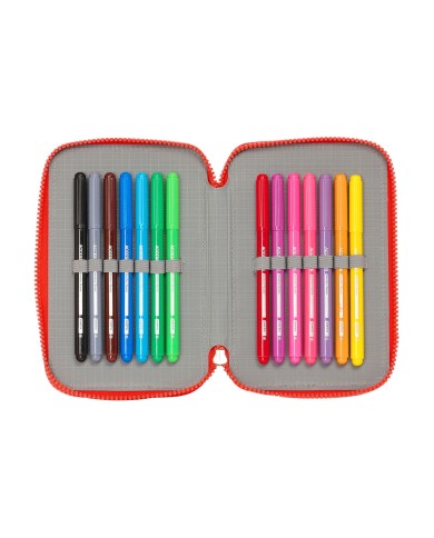 Astuccio Doppio Super Mario World Blu Marino 12.5 x 19.5 x 4 cm 28 Pezzi