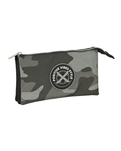 Astuccio Scuola Safta Stone Nero 22 x 12 x 3 cm