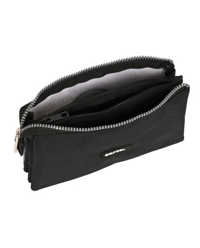 Astuccio Scuola Safta Stone Nero 22 x 12 x 3 cm