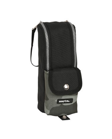 Astuccio Scuola Safta Stone Nero 6 x 21 x 6 cm