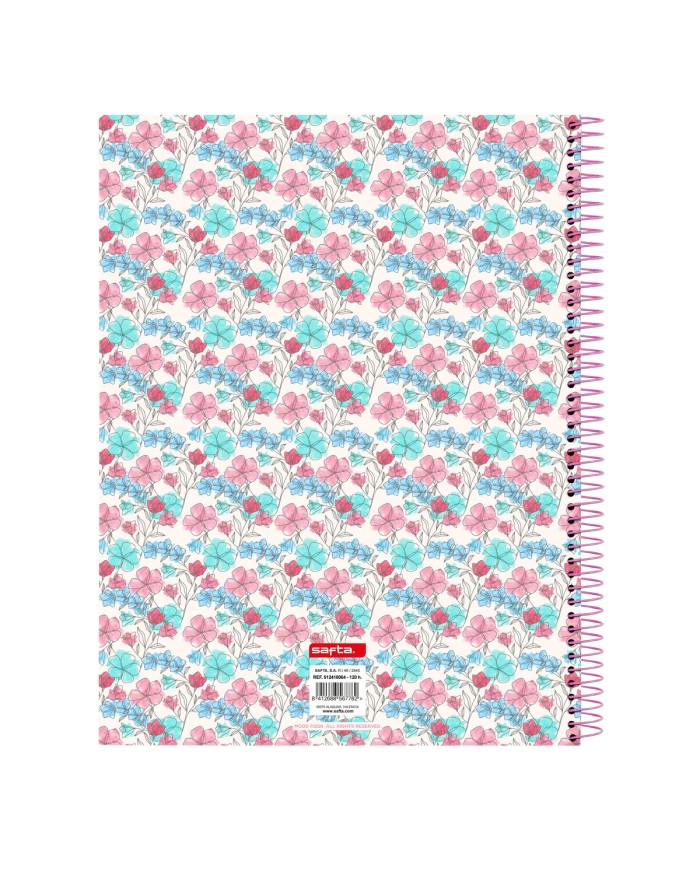 Agenda Moos Flores Multicolore A4 120 Fogli