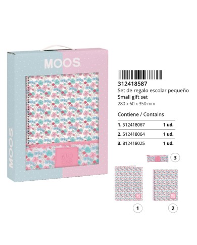 Set di Cancelleria Moos Flores 28 x 35 x 6 cm 3 Pezzi Set di Cancelleria Moos Flores 28 x 35 x 6 cm 3 Pezzi