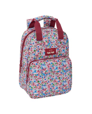 Zaino Scuola Nait Nait Flores coimbra burdeos Bordeaux 20 x 28 x 8 cm