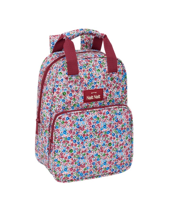 Zaino Scuola Nait Nait Flores coimbra burdeos Bordeaux 20 x 28 x 8 cm
