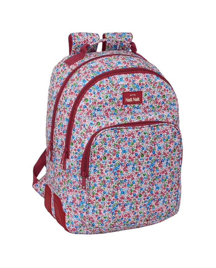 Zaino Scuola Nait Nait Flowers Bordeaux 32 x 42 x 15 cm Zaino Scuola Nait Nait Flowers Bordeaux 32 x 42 x 15 cm