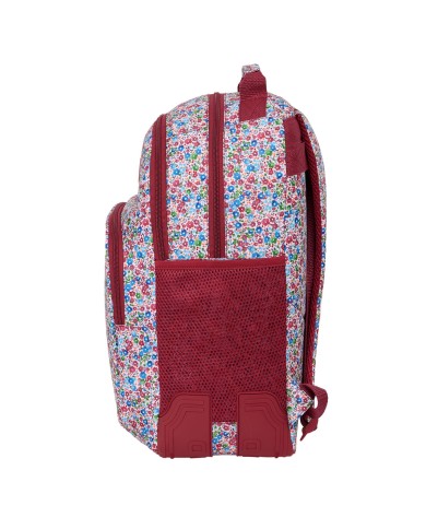 Zaino Scuola Nait Nait Flowers Bordeaux 32 x 42 x 15 cm