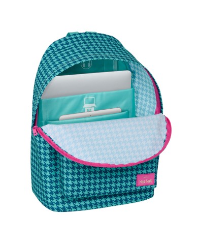 Zaino per Portatile Nait Nait Pata de gallo verde Verde 31 x 41 x 16 cm Zaino per Portatile Nait Nait Pata de gallo verde Verde 31 x 41 x 16 cm