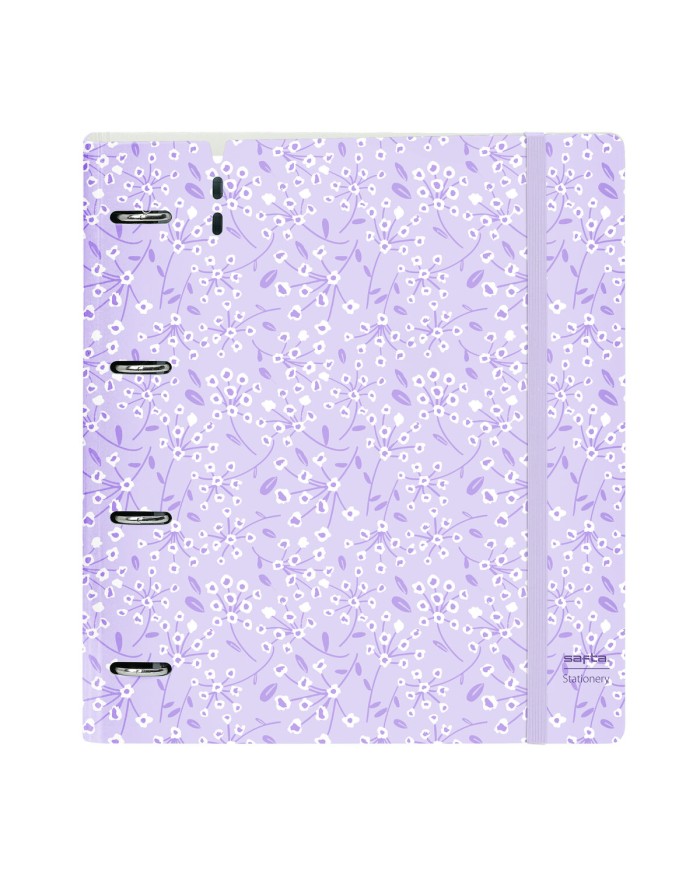 Raccoglitore ad anelli Safta Light purple flowers Viola 27 X 32 X 4 cm Raccoglitore ad anelli Safta Light purple flowers Viola 27 X 32 X 4 cm
