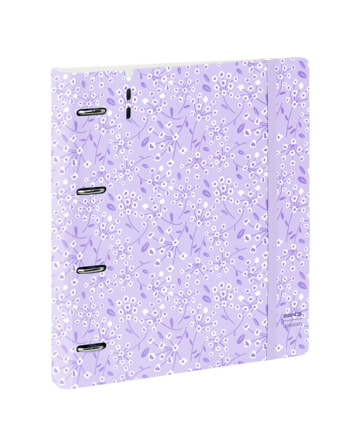 Raccoglitore ad anelli Safta Light purple flowers Viola 27 X 32 X 4 cm Raccoglitore ad anelli Safta Light purple flowers Viola 27 X 32 X 4 cm