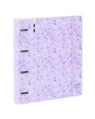 Raccoglitore ad anelli Safta Light purple flowers Viola 27 X 32 X 4 cm Raccoglitore ad anelli Safta Light purple flowers Viola 27 X 32 X 4 cm