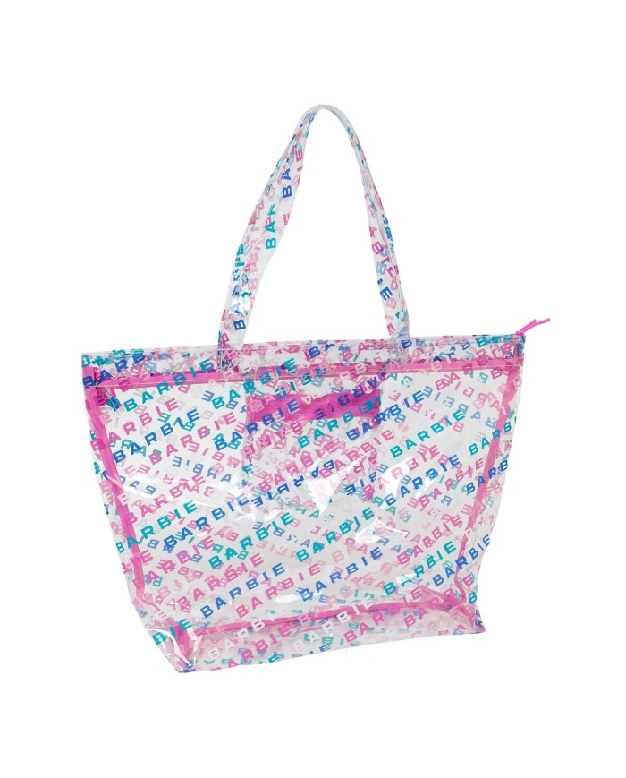 Borsa Donna Barbie Logomania Trasparente Rosa chiaro 54 x 35 x 17 cm