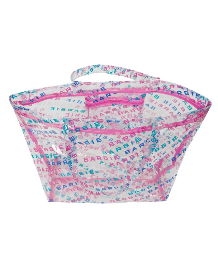 Borsa Donna Barbie Logomania Trasparente Rosa chiaro 54 x 35 x 17 cm
