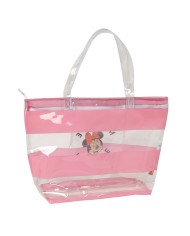 Borsa Donna Minnie Mouse Beach Rosa Trasparente