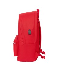 Zaino per PC Portatile e Tablet con Uscita USB Sevilla Fútbol Club Rosso 31 x 44 x 18 cm