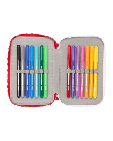 Plumier Triplo Sevilla Fútbol Club Rosso 12,5 x 19,5 x 5,5 cm 36 Pezzi