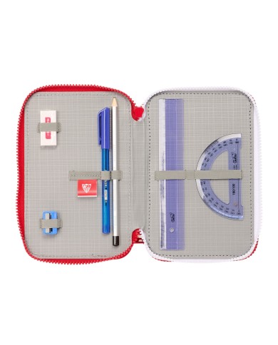 Plumier Triplo Sevilla Fútbol Club Rosso 12,5 x 19,5 x 5,5 cm 36 Pezzi