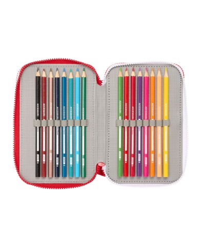 Plumier Triplo Sevilla Fútbol Club Rosso 12,5 x 19,5 x 5,5 cm 36 Pezzi