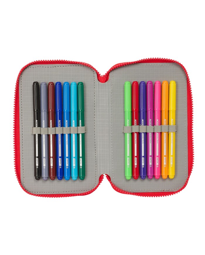 Plumier Triplo Atlético Madrid Rosso 12,5 x 19,5 x 5,5 cm 36 Pezzi Plumier Triplo Atlético Madrid Rosso 12,5 x 19,5 x 5,5 cm 36 Pezzi