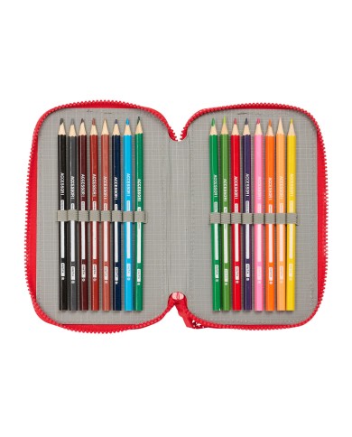 Plumier Triplo Atlético Madrid Rosso 12,5 x 19,5 x 5,5 cm 36 Pezzi