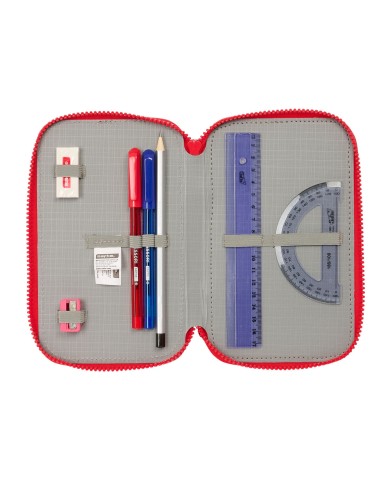 Plumier Triplo Atlético Madrid Rosso 12,5 x 19,5 x 5,5 cm 36 Pezzi