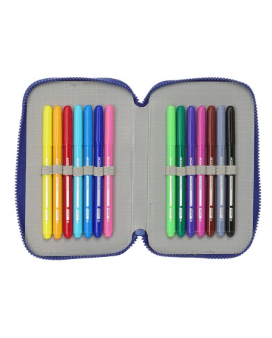 Plumier Triplo F.C. Barcelona 24/25 Rosso Granato Blu Marino 12,5 x 19,5 x 5,5 cm 36 Pezzi