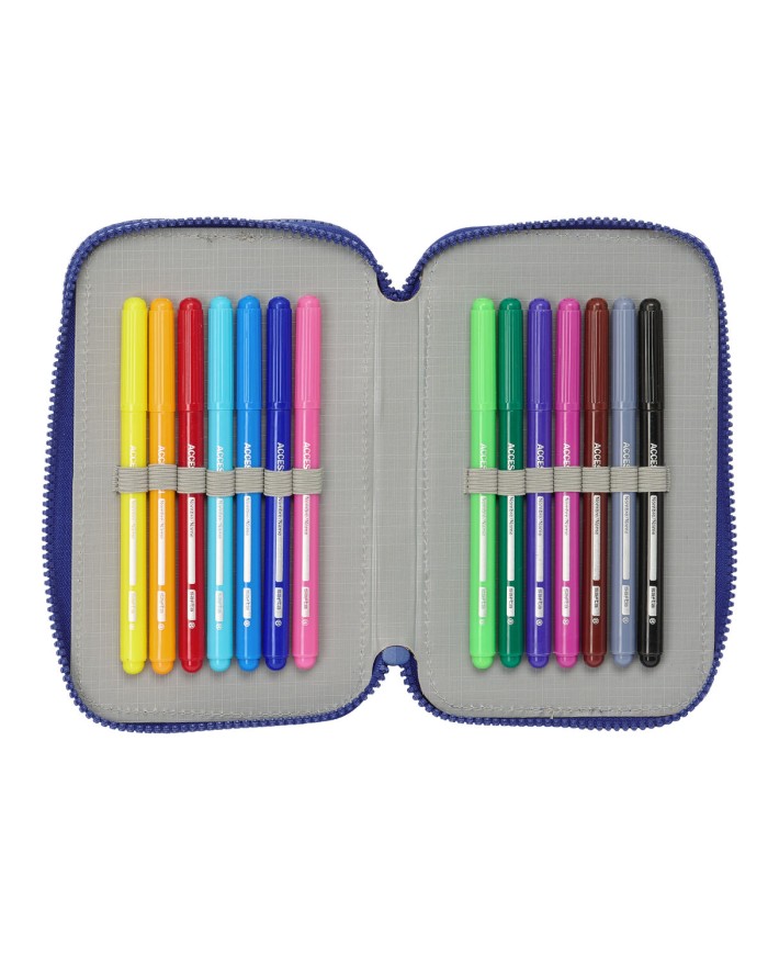 Plumier Triplo F.C. Barcelona 24/25 Rosso Granato Blu Marino 12,5 x 19,5 x 5,5 cm 36 Pezzi Plumier Triplo F.C. Barcelona 24/25 Rosso Granato Blu Marino 12,5 x 19,5 x 5,5 cm 36 Pezzi