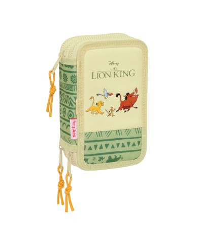 Plumier Triplo Mufasa Verde Beige 12,5 x 19,5 x 5,5 cm 37 Pezzi