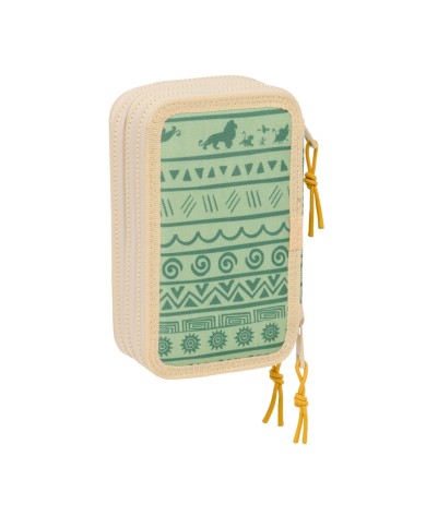 Plumier Triplo Mufasa Verde Beige 12,5 x 19,5 x 5,5 cm 37 Pezzi