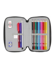 Astuccio Doppio F.C. Barcelona Black Nero 12.5 x 19.5 x 4 cm 29 Pezzi Astuccio Doppio F.C. Barcelona Black Nero 12.5 x 19.5 x 4 cm 29 Pezzi