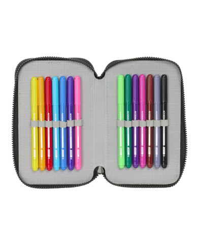 Astuccio Doppio F.C. Barcelona Black Nero 12.5 x 19.5 x 4 cm 29 Pezzi