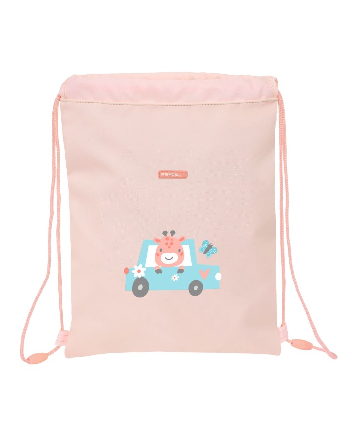 Zainetto con Cordini Safta Jirafa Corallo 26 x 34 x 1 cm Zainetto con Cordini Safta Jirafa Corallo 26 x 34 x 1 cm